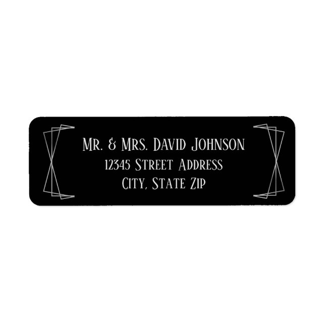 Mid Mod Black & Grey Design - Return Address Label (Front)