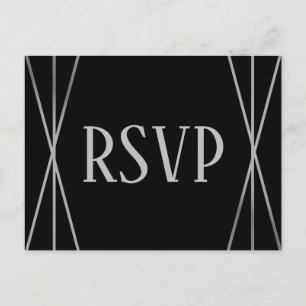 MId Mod Black & Grey Design - RSVP Postcard