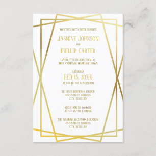 Mid Mod Design - 3x5 Wedding/Reception Invitation