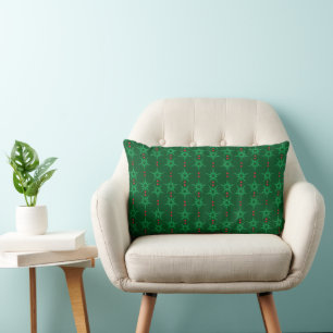 Mid Mod Garland Green Lumbar Pillow