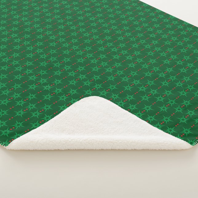 Mid Mod Garland Green Sherpa Blanket (3 Sizes) (3/4)