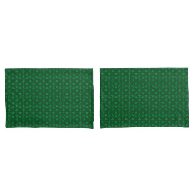 Mid Mod Garland Green Standard Pillowcases (Front-Set)