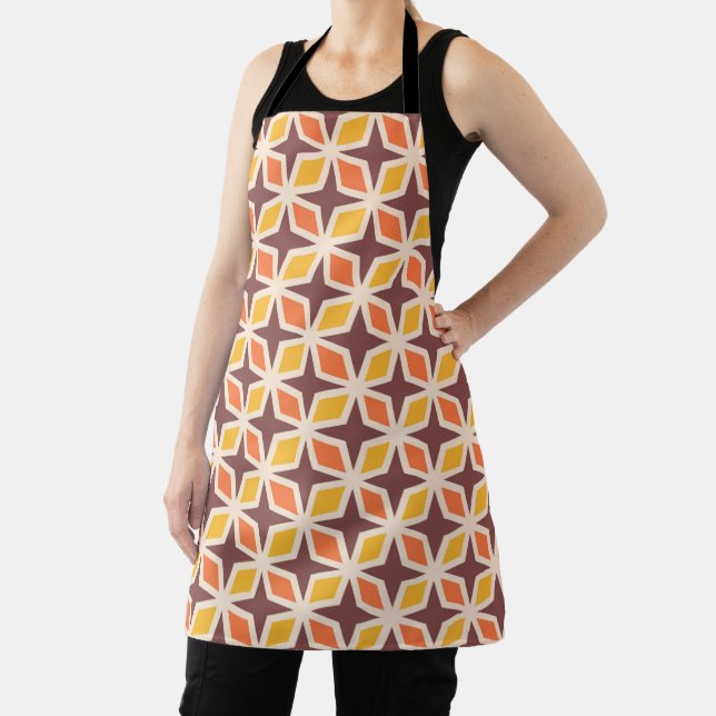 Mid Mod Geometric Star Pattern Apron (Insitu)