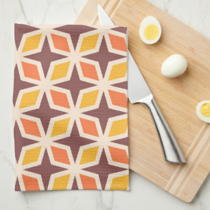 Mid Mod Geometric Star Pattern Kitchen Towel