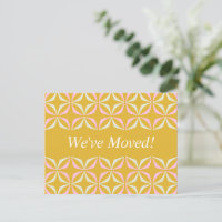 Mid Mod Geometric Yellow Pink New Address We Moved