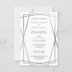 Mid Mod Grey Design - 3x5 Wedding/Reception Invite