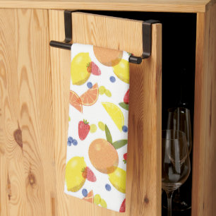 Mid Mod Grungy Risograph Farmers Market Fruit Kitchen Towel