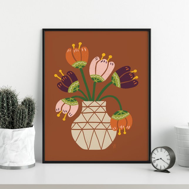 Mid Mod Tulips Bouquet Poster (Creator Uploaded)