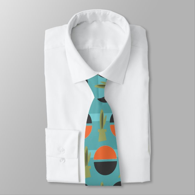 Mid Modern Century Dessert Cactus Tie (Tied)