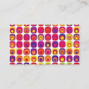 Mid Modern Century Pink and Yellow Business Card