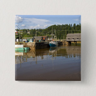 Mid tide at the Bay of Fundy at St. Martins, New 2 Inch Square Button