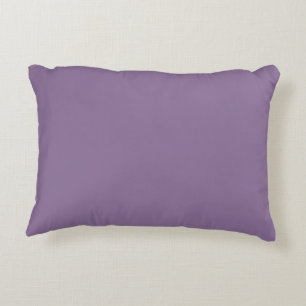 Mid-tone Purple Solid Colour Lavender Silk Accent Pillow