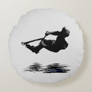 Midair Stunts - Scooter Rider  Round Pillow