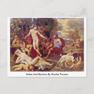 Midas And Bacchus By Nicolas Poussin Postcard