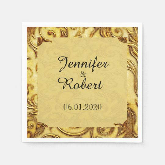 Midas Touch Gold Wedding Napkin Paper Napkin