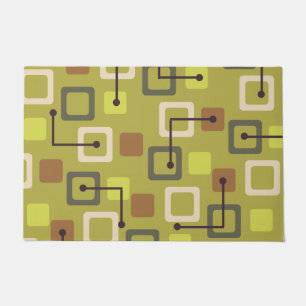 Midcentury 1950s Tiles & Squares Chartreuse Doormat