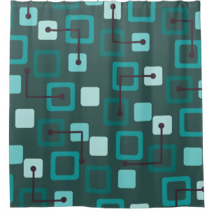 Midcentury 1950s Tiles & Squares Teal