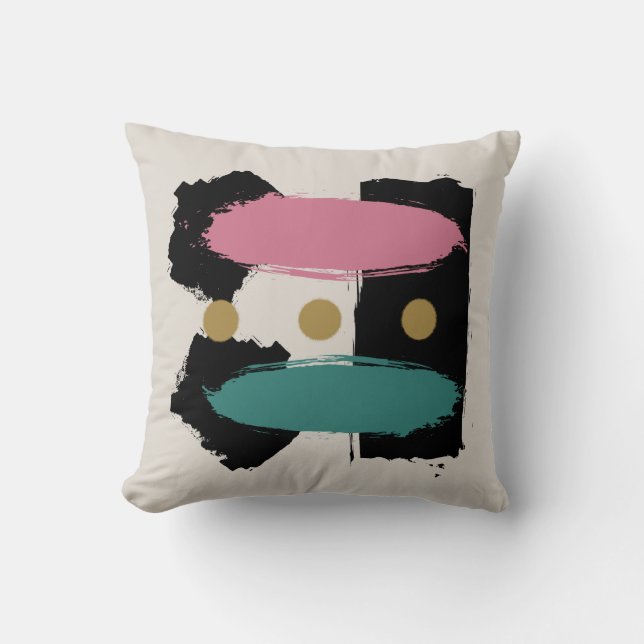 Midcentury Abstract 'Duality' Throw Pillow (Front)