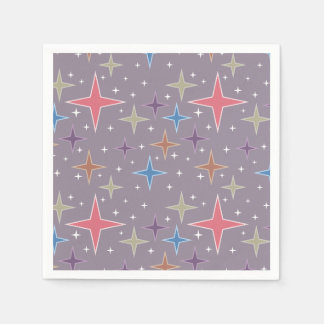 Midcentury Atomic Age Stars Napkin