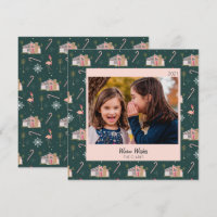 Midcentury Christmas Pink House Palm Tree Photo 