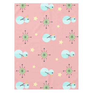 Midcentury Christmas Vintage Snowmen Tablecloth