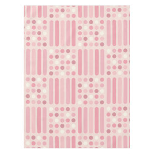 Midcentury Circles Lines Pink Vanilla Tablecloth