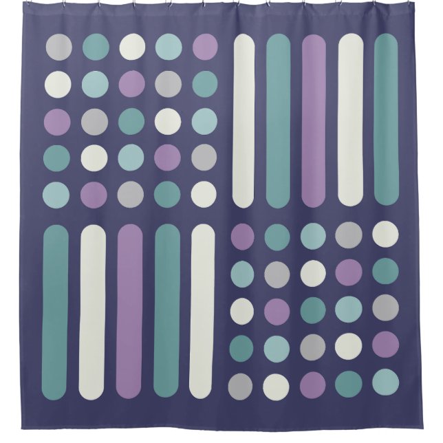 Midcentury Circles Lines Purple Turquoise (Front)