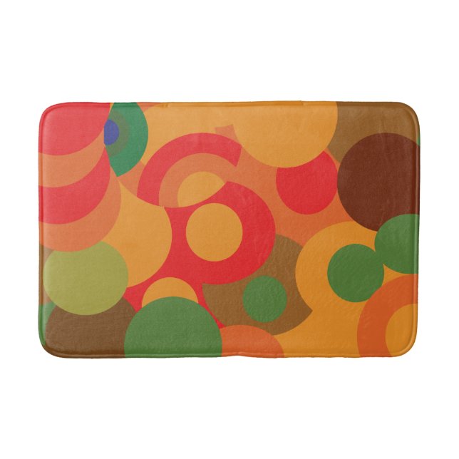 Midcentury Colourful Retro pattern Bath Mat (Front)
