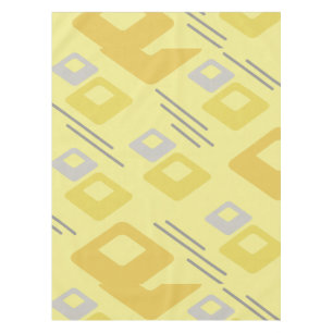 Midcentury Diamonds Art Yellow Tablecloth