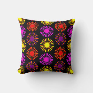 Midcentury Floral Pattern Throw Pillow