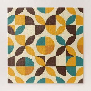 Midcentury Geometric Petal Pattern Jigsaw Puzzle