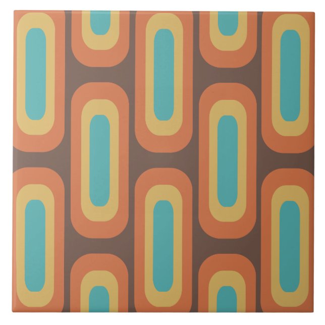Midcentury Geometric Shapes Multicolored Tile (Front)