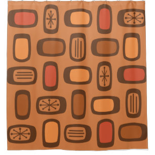 Midcentury MCM Rounded Rectangles Burnt Orange
