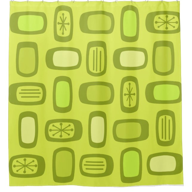 Midcentury MCM Rounded Rectangles Chartreuse (Front)