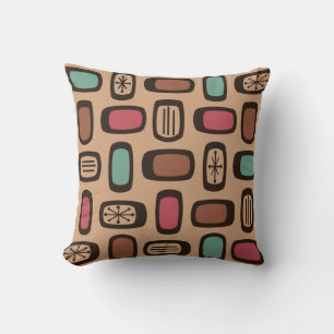 Midcentury MCM Rounded Rectangles Christmas Cookie Throw Pillow