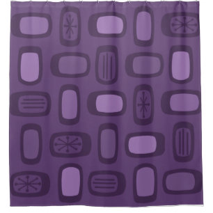 Midcentury MCM Rounded Rectangles Dark Purple