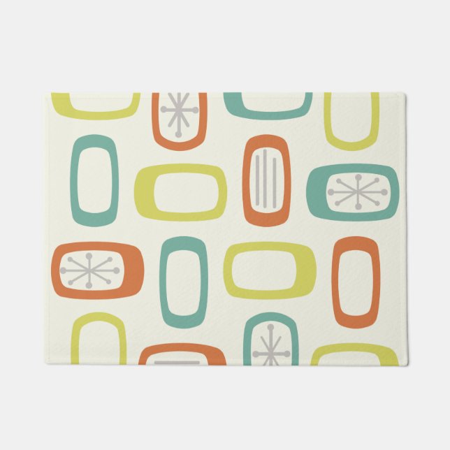 Midcentury MCM Rounded Rectangles Doormat (Front)