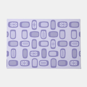 Midcentury MCM Rounded Rectangles Lavender Doormat