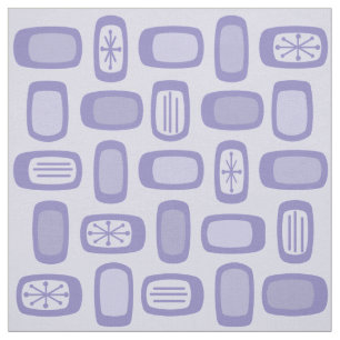 Midcentury MCM Rounded Rectangles Lavender Fabric