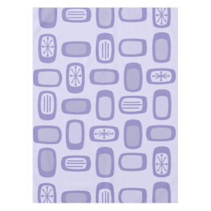 Midcentury MCM Rounded Rectangles Lavender Tablecloth