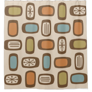 Midcentury MCM Rounded Rectangles Multicolored