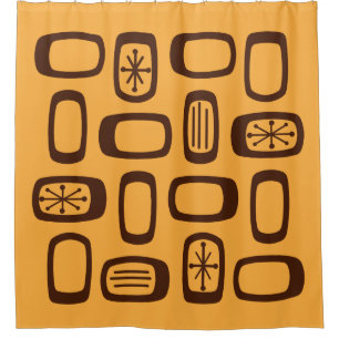 Midcentury MCM Rounded Rectangles Orange