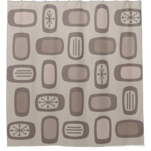 Midcentury MCM Rounded Rectangles Taupe
