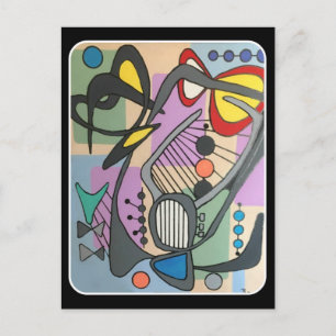 'MidCentury Mod Spider Song' painting on a Postcard