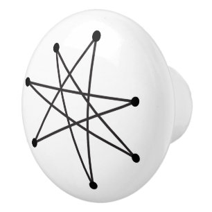 Midcentury Modern Abstract Atomic MCM MOD Star Ceramic Knob