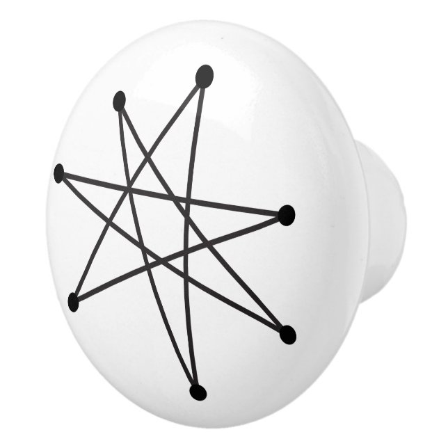 Midcentury Modern Abstract Atomic MCM MOD Star Ceramic Knob (Right)