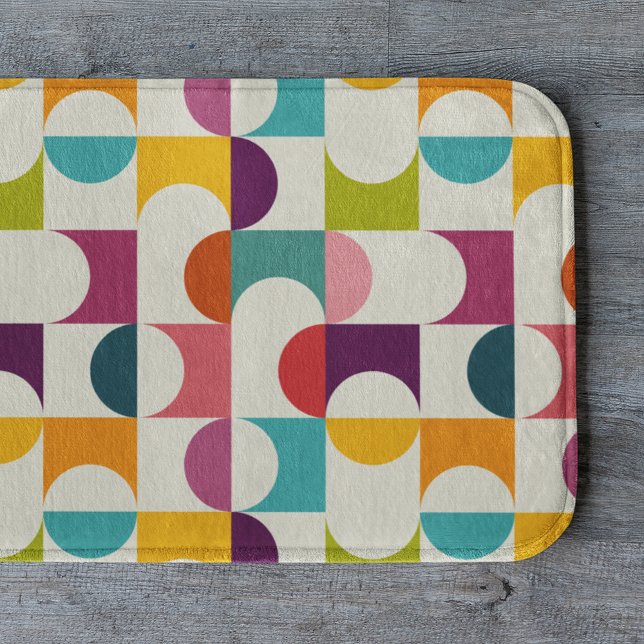 Midcentury Modern Abstract Geometric Print Bath Mat (Creator Uploaded)