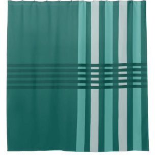 Midcentury Modern Abstract Lines Turquoise