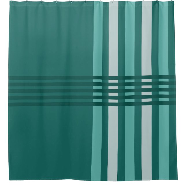 Midcentury Modern Abstract Lines Turquoise (Front)