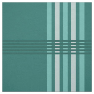 Midcentury Modern Abstract Lines Turquoise Fabric